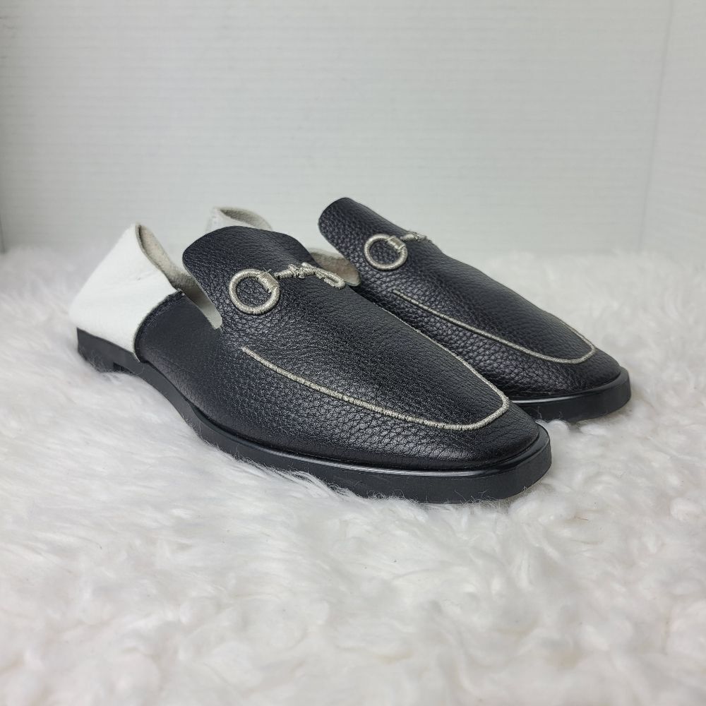 U-Dot By Takumi Inomata Womens Loafers Size 6 Black And White Soft Cow Leather
